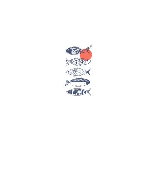 Fish model alb pe tricou