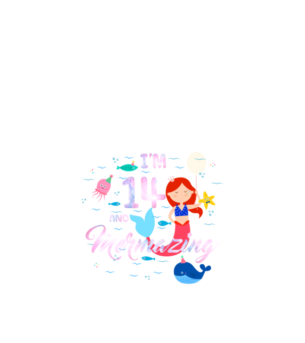 Mermazing Birthday 14 model negru pe tricou
