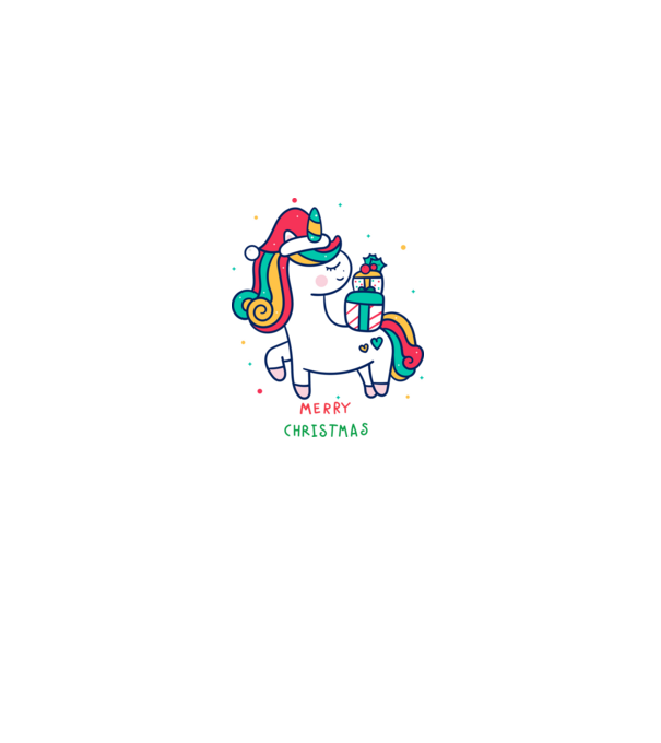 merry christmas unicorn model negru pe tricou