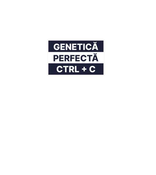 Genetică perfectă CTRL + C model alb pe tricou