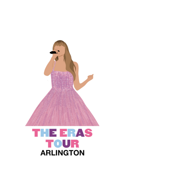 Taylor Swift The Eras Tour Arlington model alb pe tricou