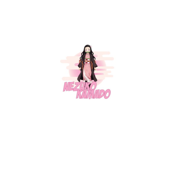 Demon Slayer Nezuko model alb pe tricou