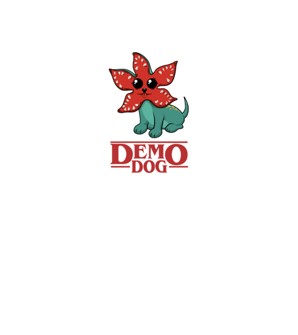 cute demodog model negru pe tricou