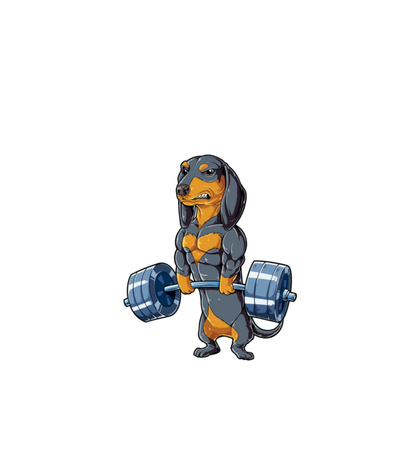 Gym teckel model negru pe tricou