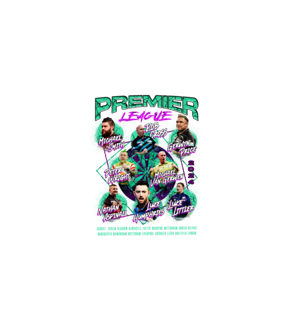 DARTS premier league 2024 model negru pe tricou