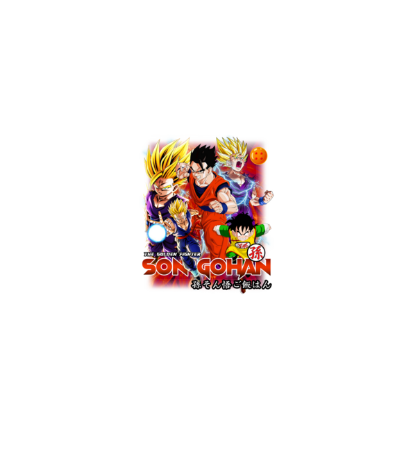 gohan dragonball model negru pe tricou