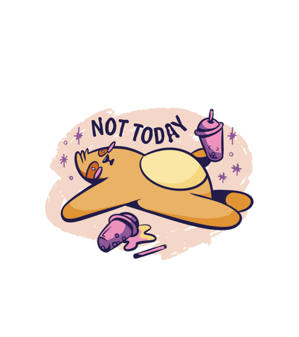 Not today model alb pe tricou