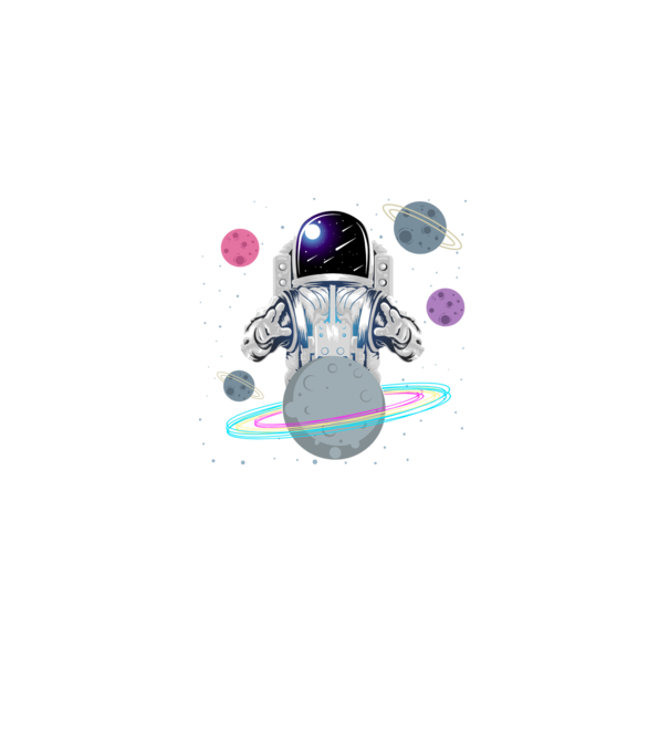 Astronaut planets model negru pe tricou