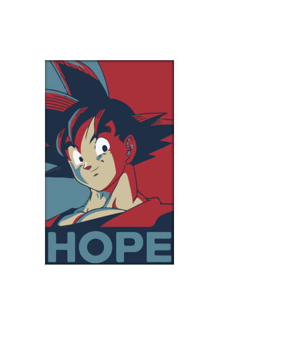 goku hope dragonball model negru pe tricou