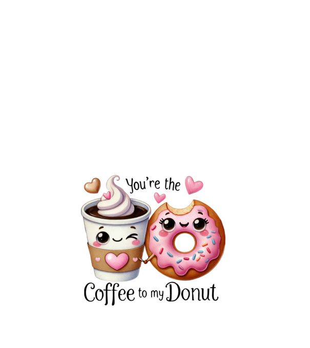 Coffee to my Donut model alb pe tricou