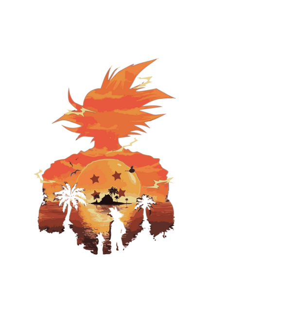 goku sunset 2 model negru pe tricou