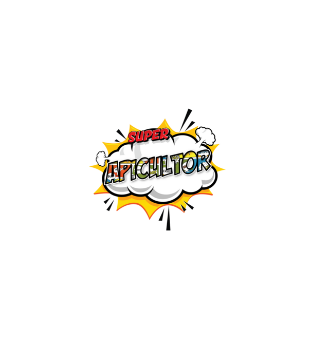 Super Apicultor model alb pe tricou