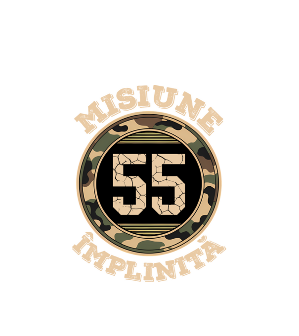 Misiune împlinită 55 model alb pe tricou