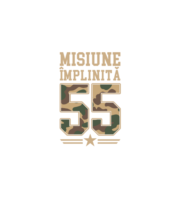 Misiune împlinită 55 model negru pe tricou