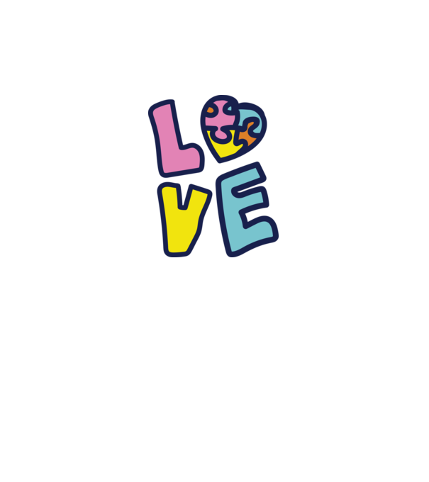 Ziua Mondială a Autismului LOVE model gri pe tricou