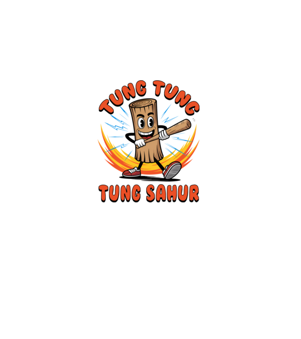 Tung Tung Tung Sahur drăguț model negru pe tricou