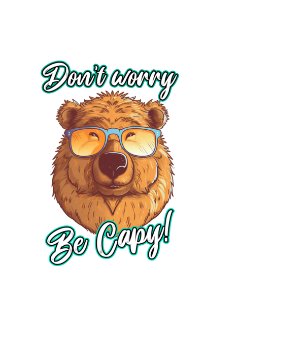 Don't worry be Capy model negru pe tricou