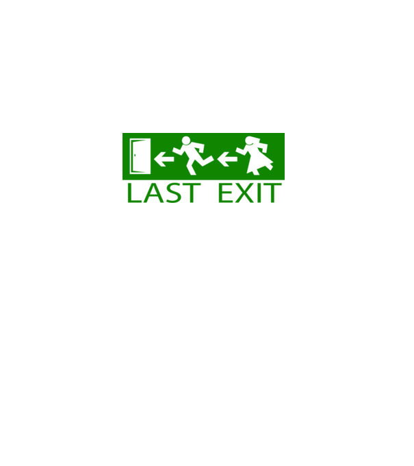 Last Exit model alb pe tricou