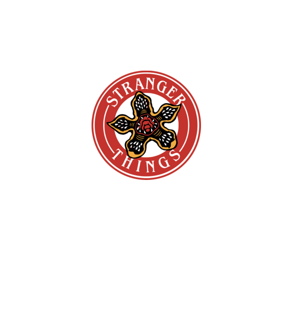 stranger things logo bucks model bordo pe tricou