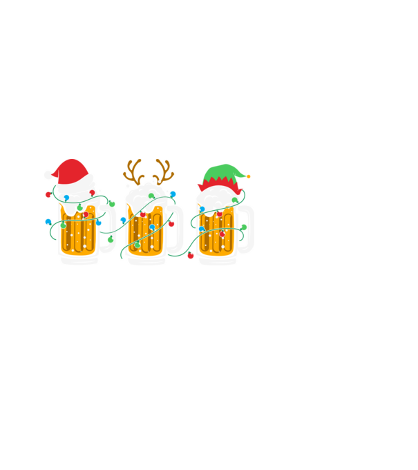 Christmas beer mugs model alb pe tricou