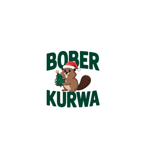 Bober kurwa xmas model alb pe tricou