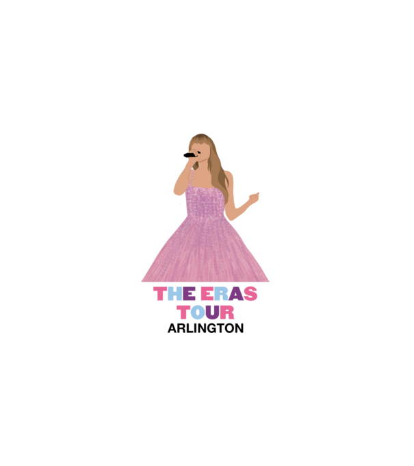 Taylor Swift The Eras Tour Arlington model alb pe tricou
