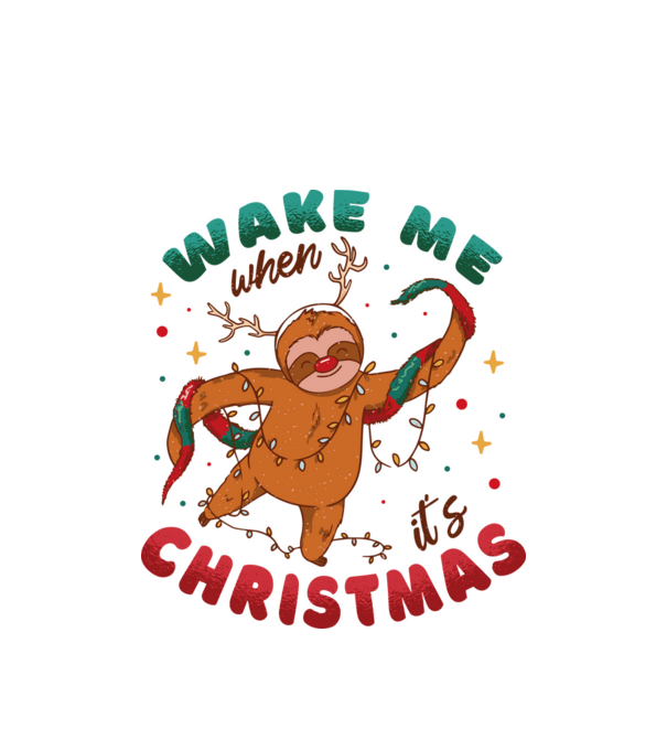 Christmas Sloth model alb pe tricou