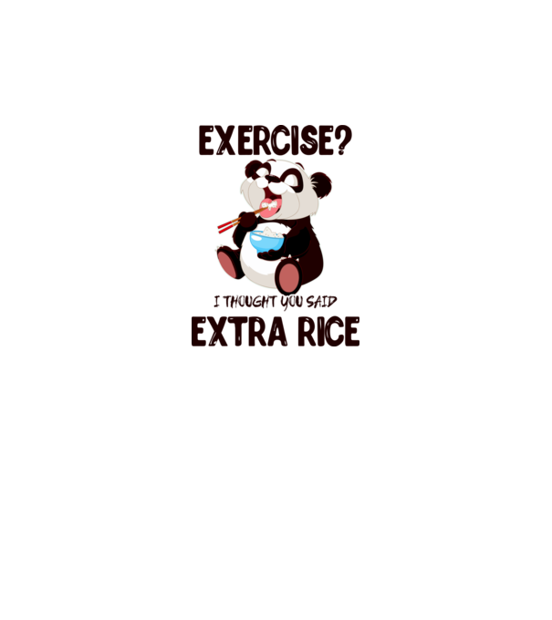 Exercise panda model alb pe tricou