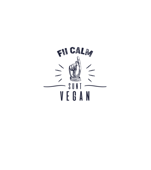 fii calm, sunt VEGAN model alb pe tricou