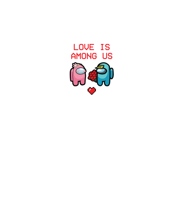 Among us love model alb pe tricou