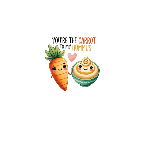 Carrot to my Hummus model alb pe tricou