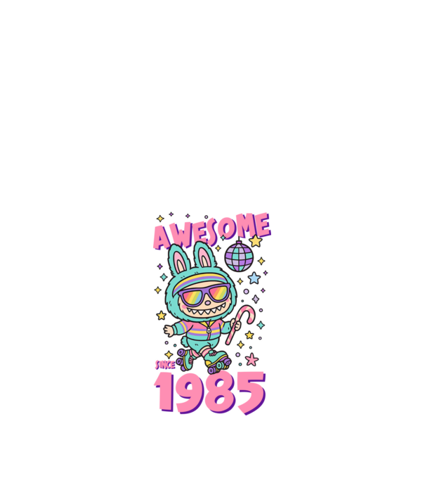 Awesome since 1985 - Labubu model negru pe tricou