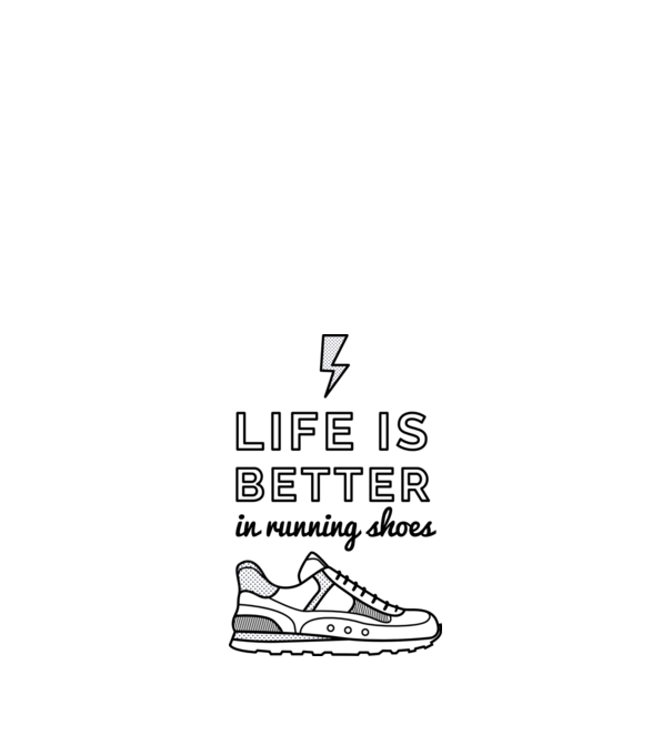 Life is better running shoes model roșu pe tricou