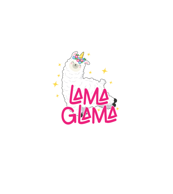 Lama glama model negru pe tricou