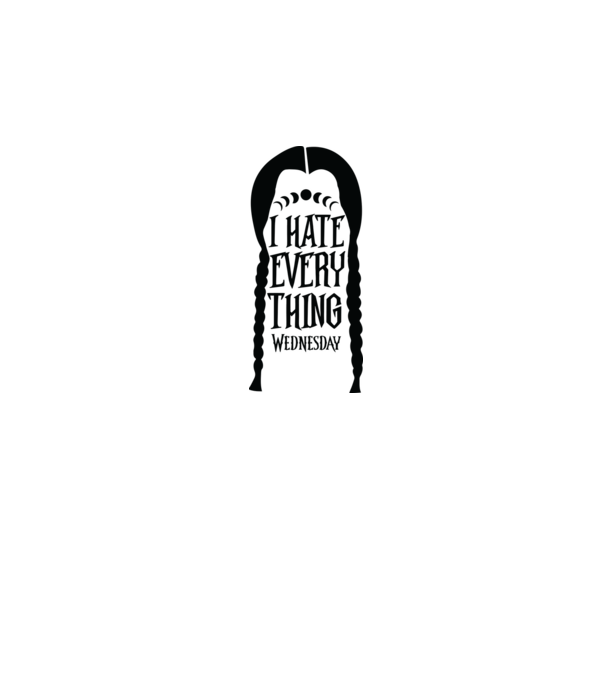 I hate everything model alb pe tricou