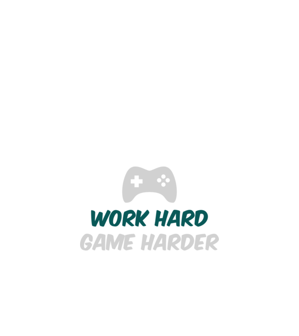 Work hard, game harder model negru pe tricou
