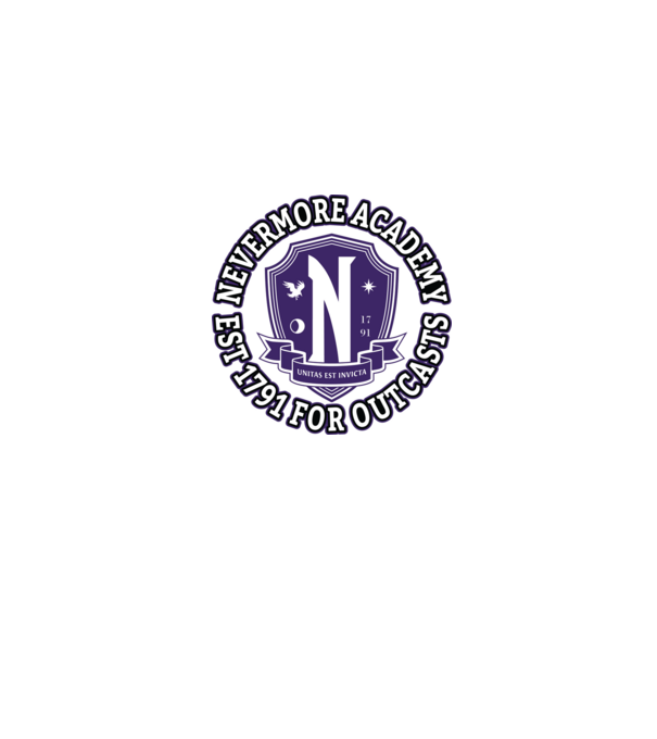 Nevermore academy model albastru jeanși pe tricou