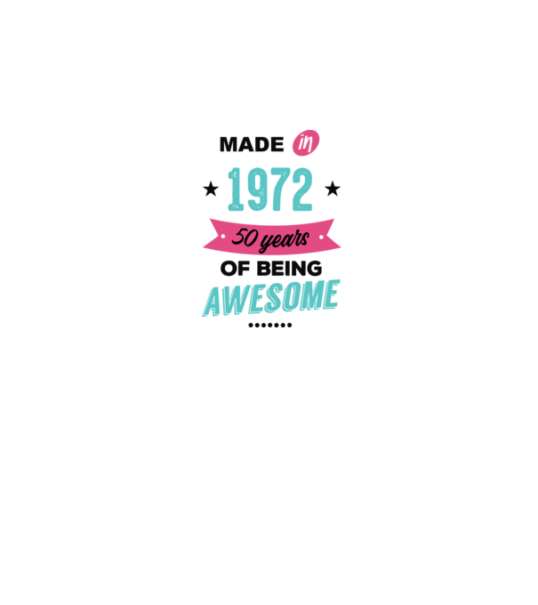 MADE in 1972 model alb pe tricou