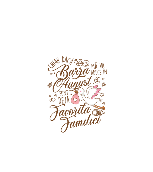 Favorita familiei AUGUST model alb pe tricou