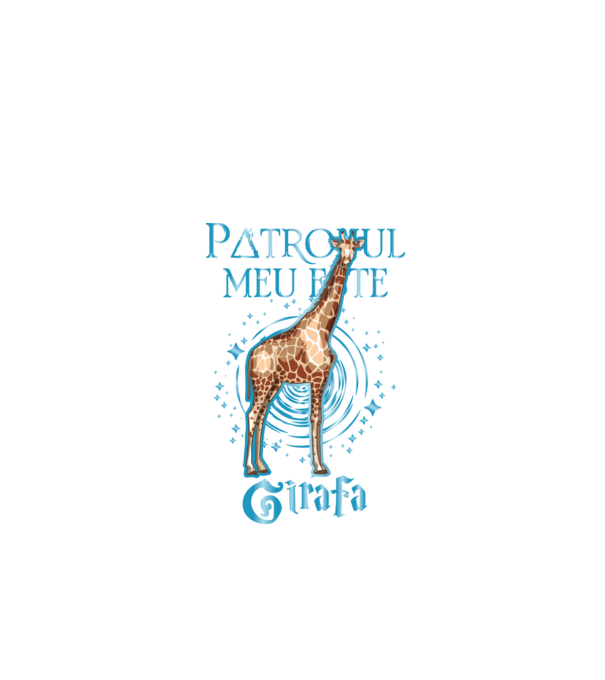 Patronul meu este GIRAFA model negru pe tricou