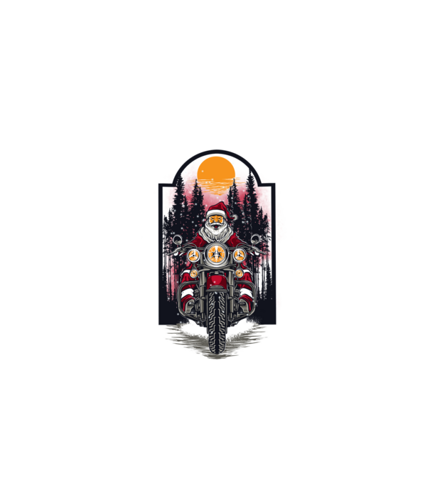 Motor santa model gri pe tricou