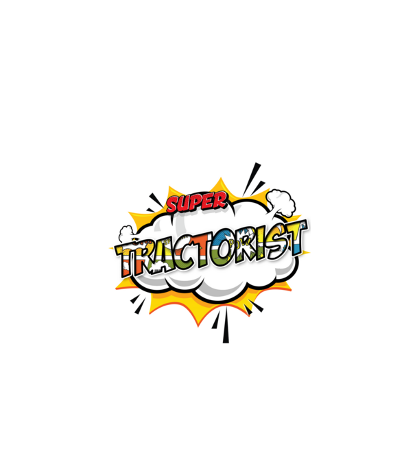 Super Tractorist model alb pe tricou