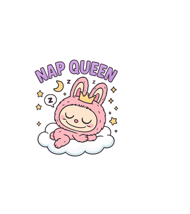Nap Queen model alb pe tricou