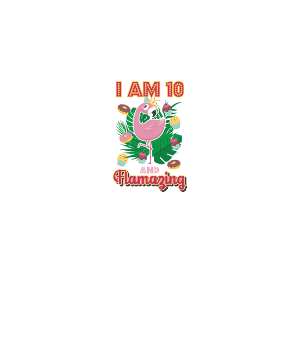 FLAMAZING Birthday 10 Years old model alb pe tricou
