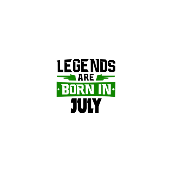 Legends are born in July model alb pe tricou