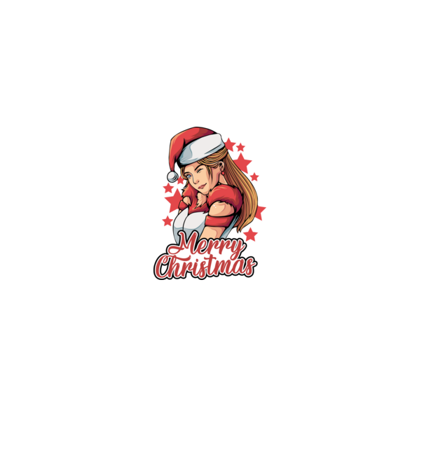 Merry christmas santa girl model negru pe tricou
