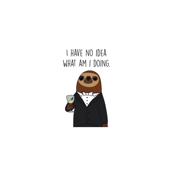 I have no idea sloth model alb pe tricou