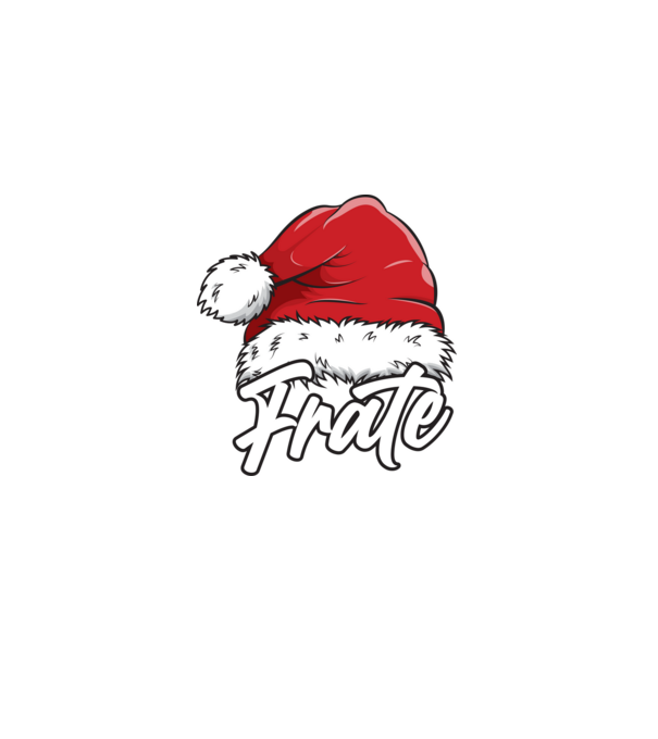 frate Santa Hat model negru pe tricou