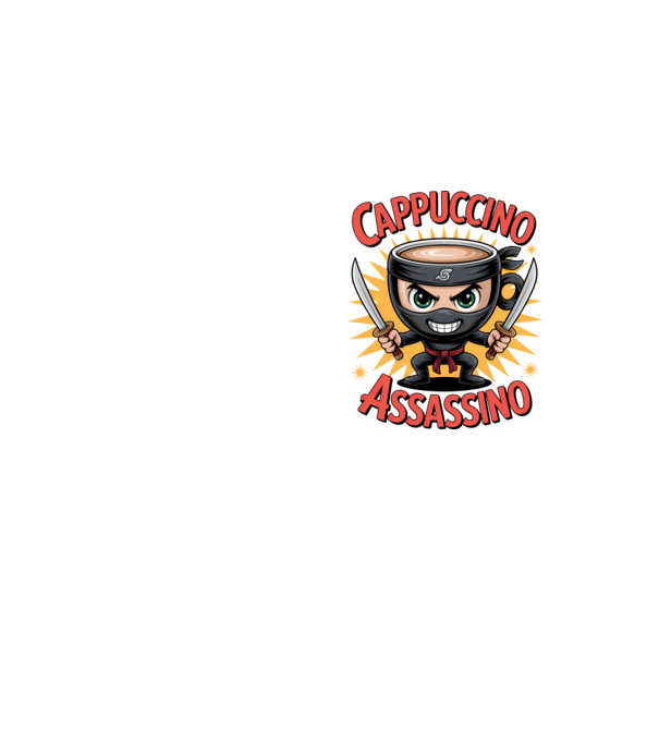 Cappuccino Assasino model galben neon pe tricou