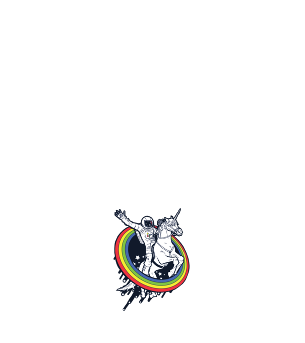 Unicorn Spaceman model alb pe tricou